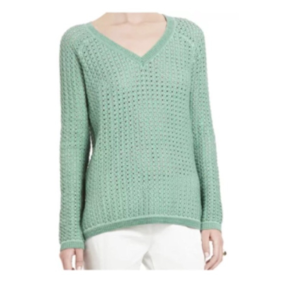 Bcbg dusty jade Kent pullover vneck sweater XS